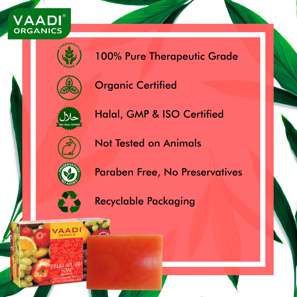 Vaadi Herbals Fruit Splash Soap Mix Fruit Handmade Soap With Essential Oils