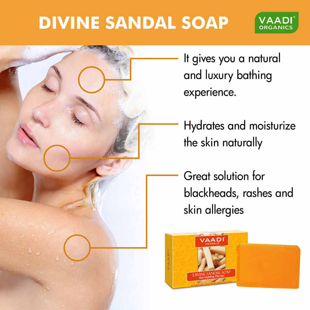 Vaadi Herbals Divine Sandal Soap Skin Lighting Therapry