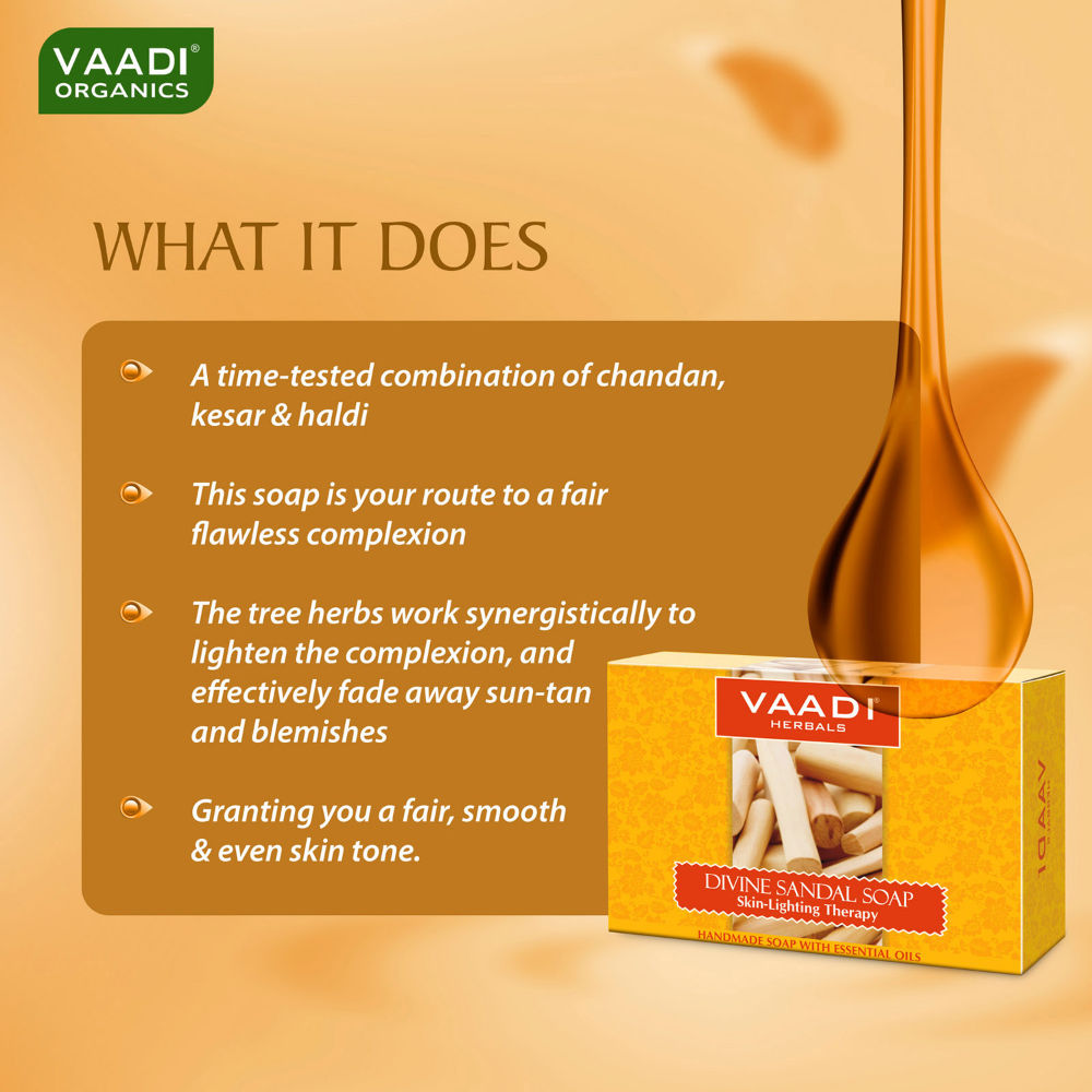 Vaadi Herbals Divine Sandal Soap Skin Lighting Therapry