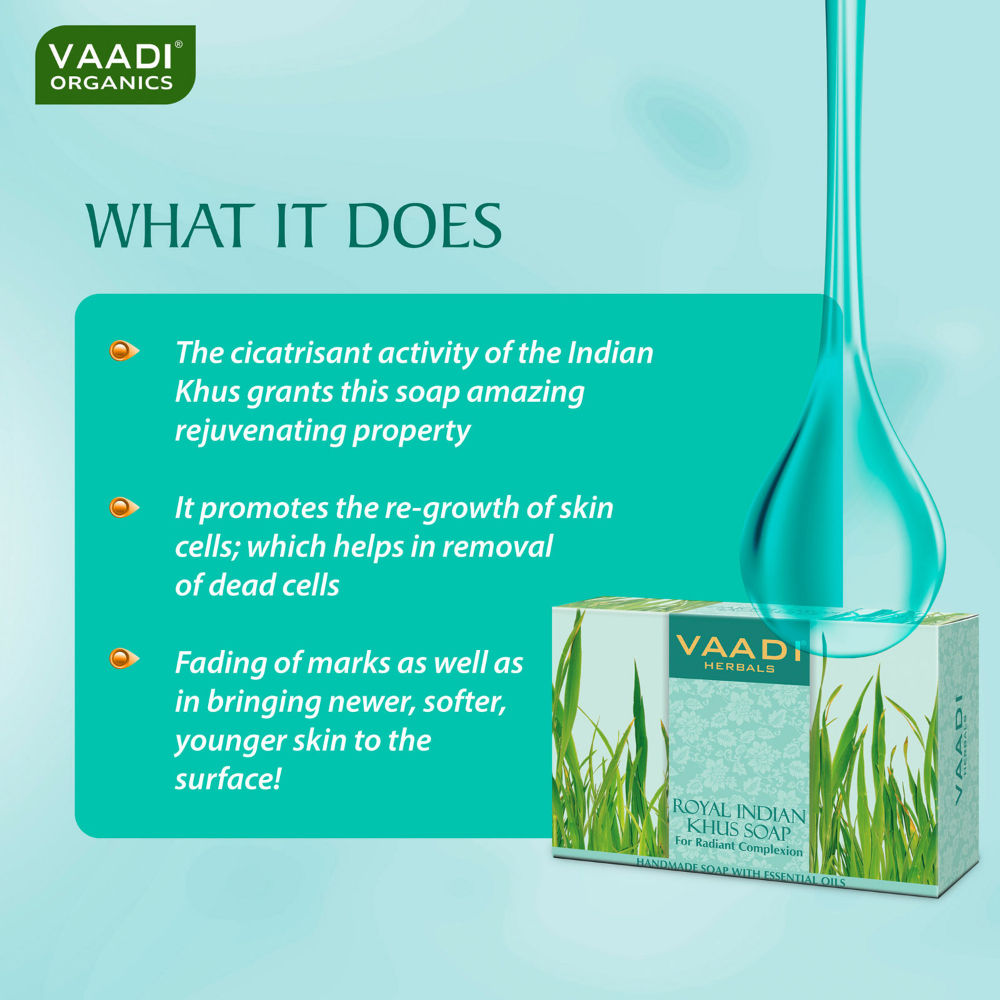 Vaadi Herbals Royal Indian Khus Soap for Radiant Complexion