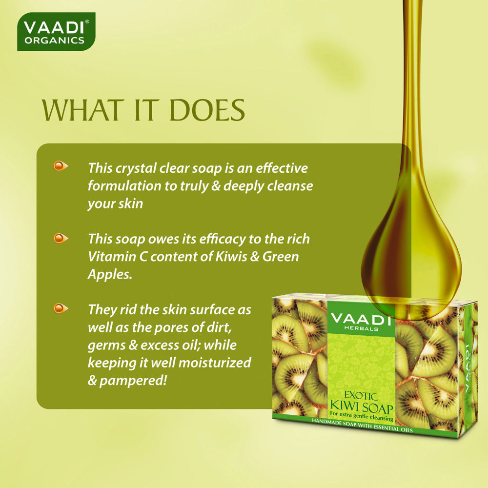 Vaadi Herbals Exotic Kiwi Soap For Extra Gentle Cleansing