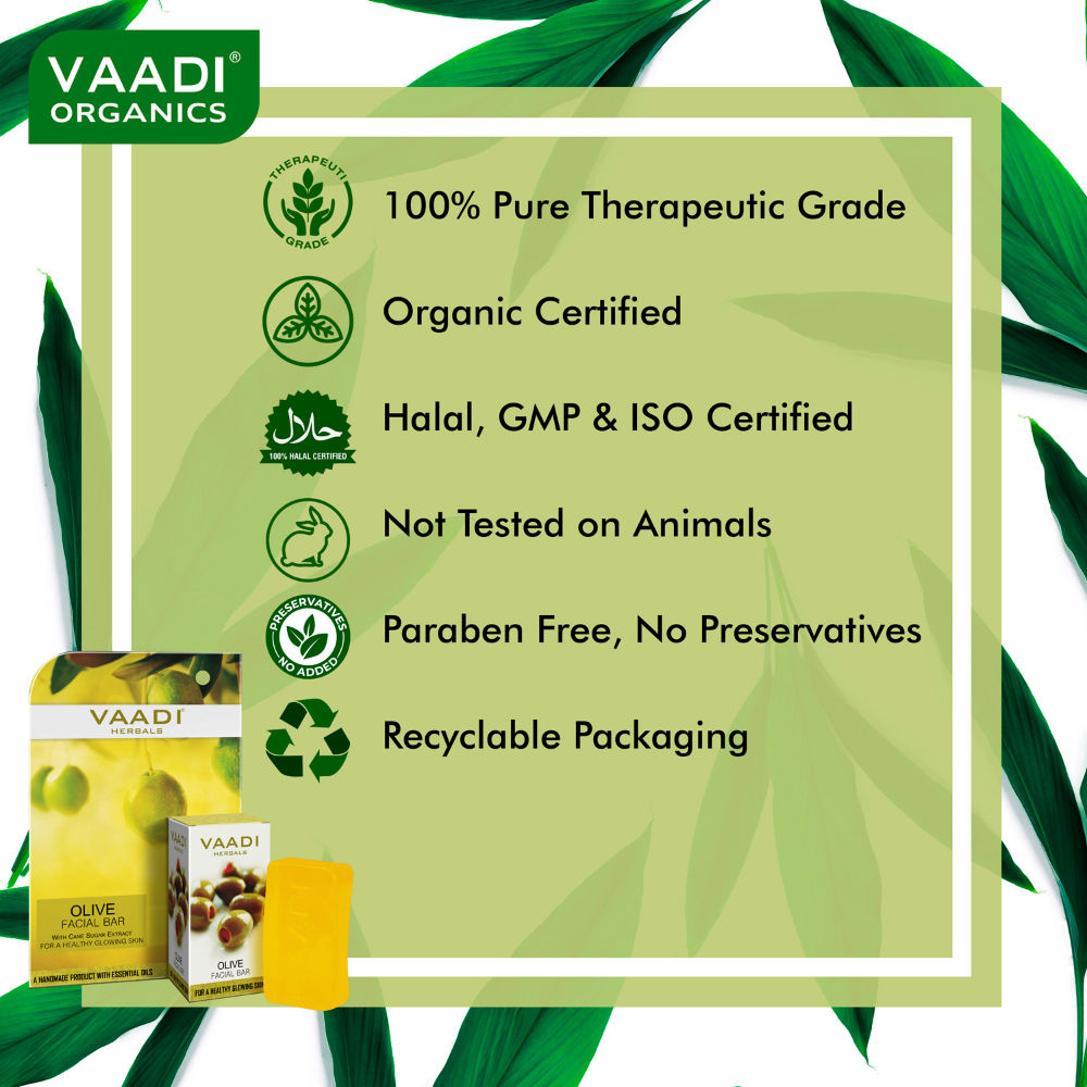 Vaadi Herbals Olive Facial Bar With Cane Sugar Extract