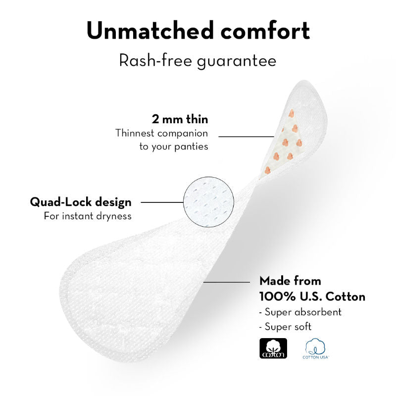 Plush Daily Use Ultra Soft Large Panty Liners - Paraben & Fragrance - Free 30 Pcs