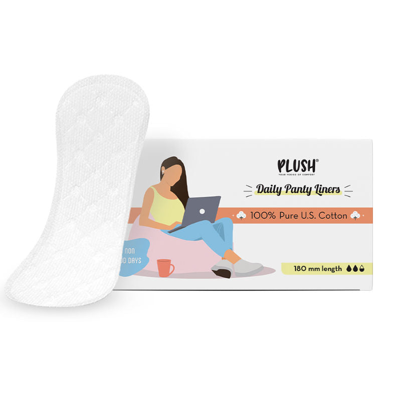 Plush Daily Use Ultra Soft Large Panty Liners - Paraben & Fragrance - Free 30 Pcs