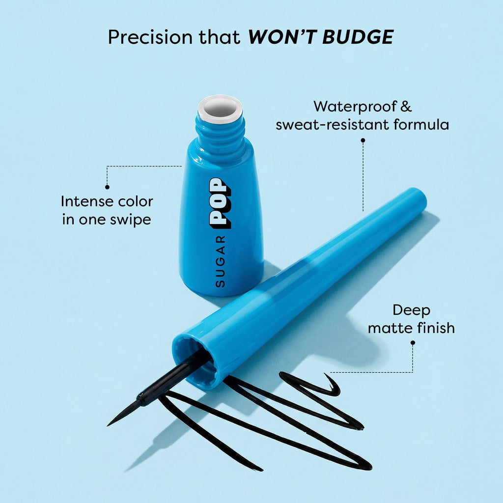 SUGAR POP Matte Finish Eyeliner Upto 24 Hrs wear Smudge-Proof, Water-Resistant, Quick Drying
