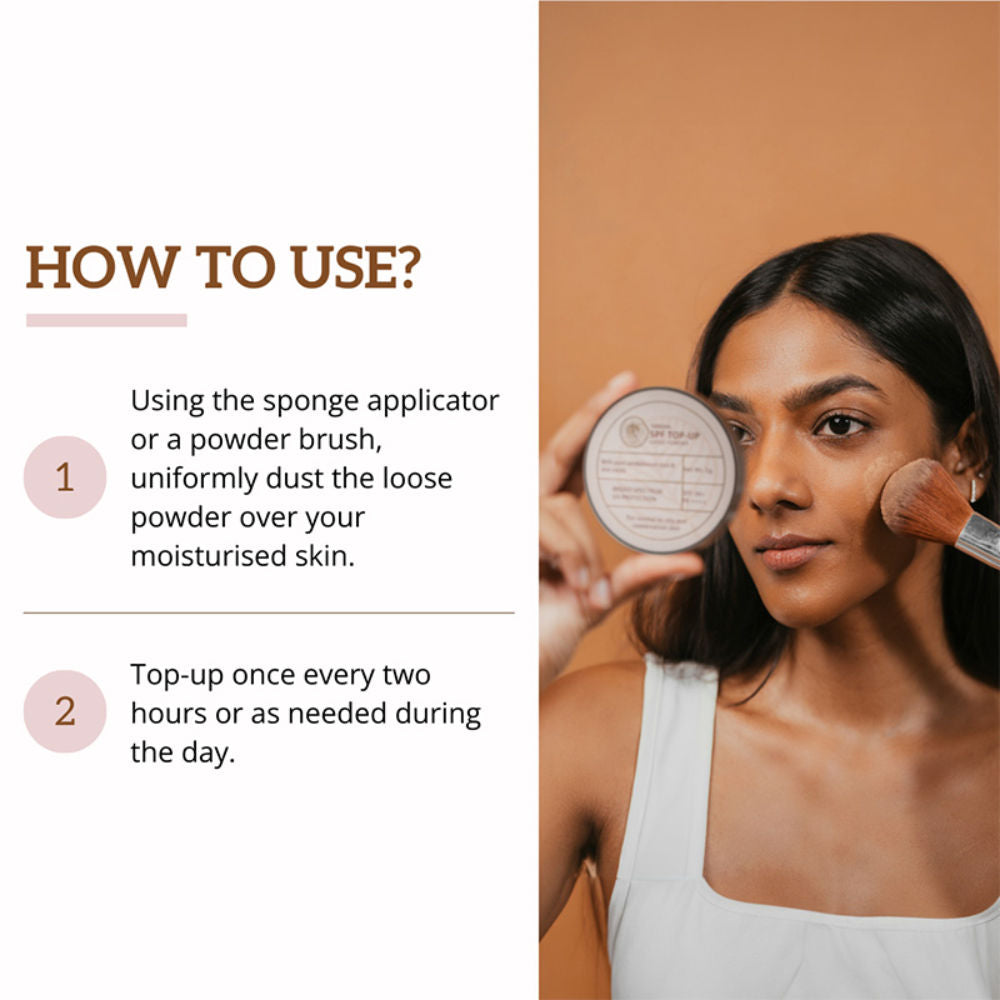 Sandiva SPF Top-Up Loose Powder with Zinc Oxide, SPF 30+ PA++++, UV Protection, No White Cast