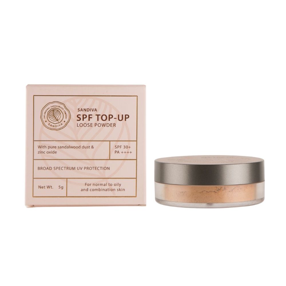 Sandiva SPF Top-Up Loose Powder with Zinc Oxide, SPF 30+ PA++++, UV Protection, No White Cast