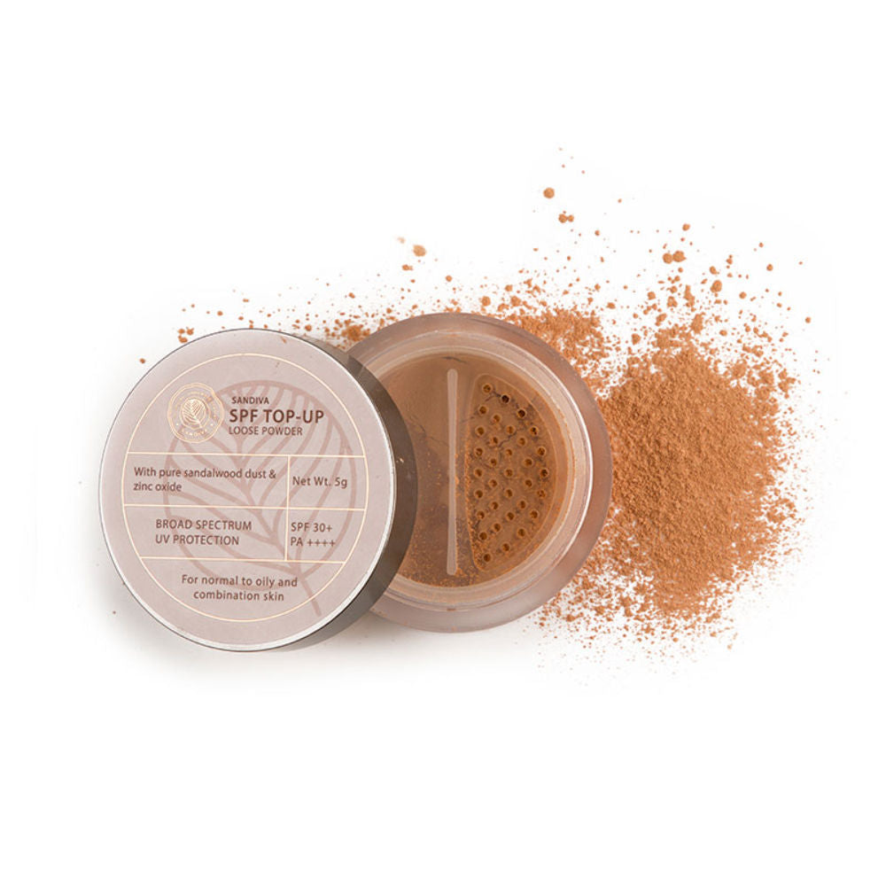 Sandiva SPF Top-Up Loose Powder with Zinc Oxide, SPF 30+ PA++++, UV Protection, No White Cast