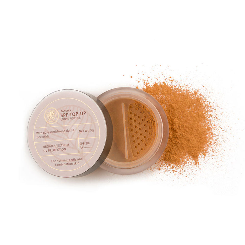Sandiva SPF Top-Up Loose Powder with Zinc Oxide, SPF 30+ PA++++, UV Protection, No White Cast