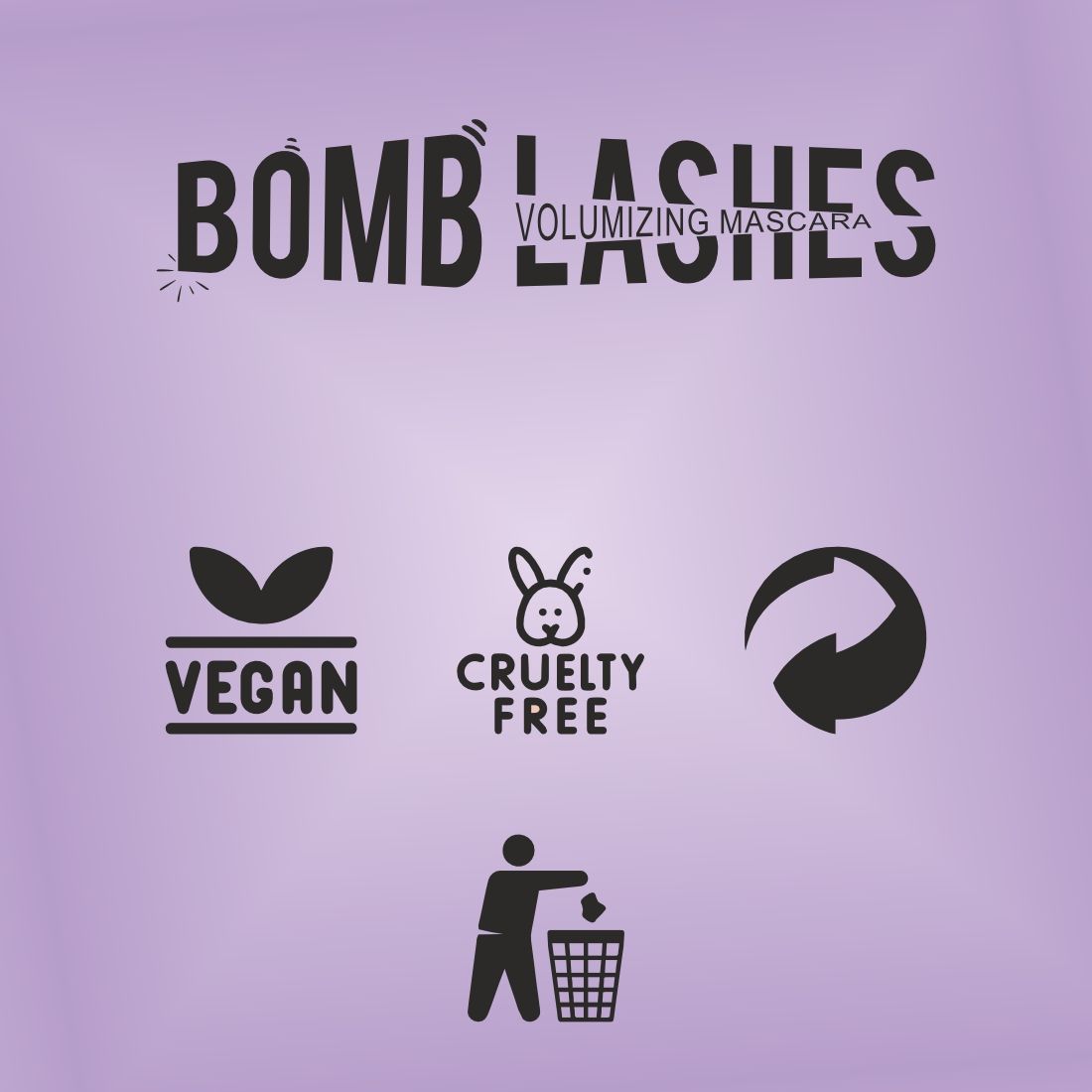 Matt look Bomb Lashes Volumizing Mascara - Black