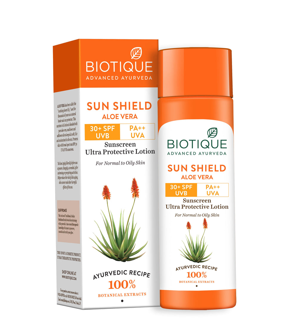 Biotique SUN SHIELD Aloe Vera Ultra Protective Lotion SPF 30+ UVB PA++ UVA Sunscreen