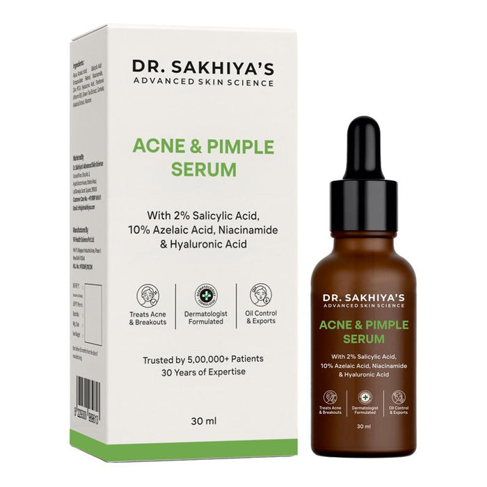 Dr. Sakhiya 2% Salicylic Acid Serum Anti-Acne Treatment for Pimples & Clogged Pores
