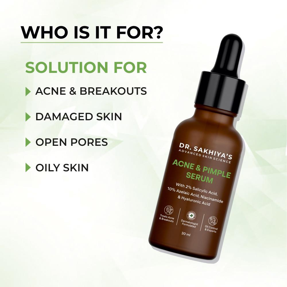 Dr. Sakhiya 2% Salicylic Acid Serum Anti-Acne Treatment for Pimples & Clogged Pores