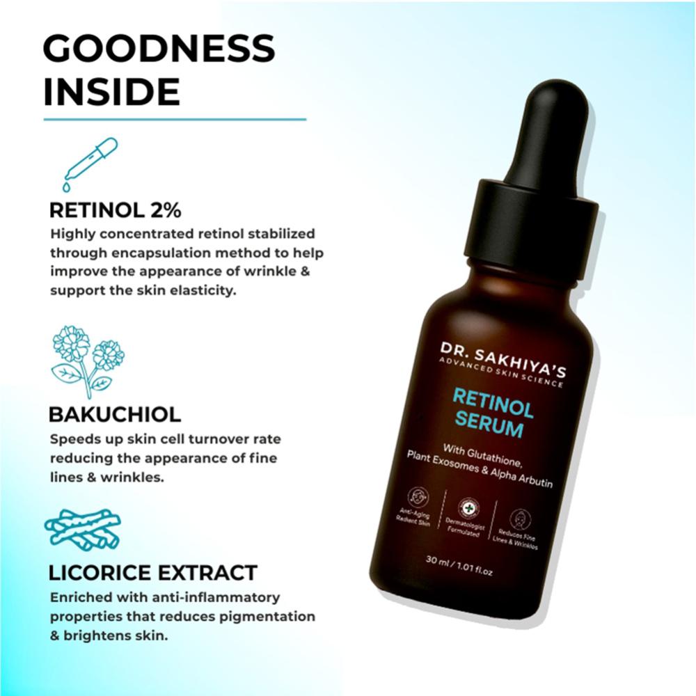 Dr. Sakhiya 2% Retinol Face Serum Anti-Aging & Skin Renewal Formula
