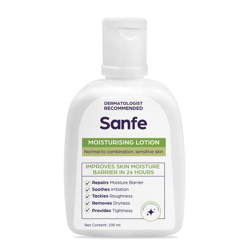 Sanfe Moisturising Lotion | Improves skin moisture barrier in 24 hours | For all skin types | 100ml