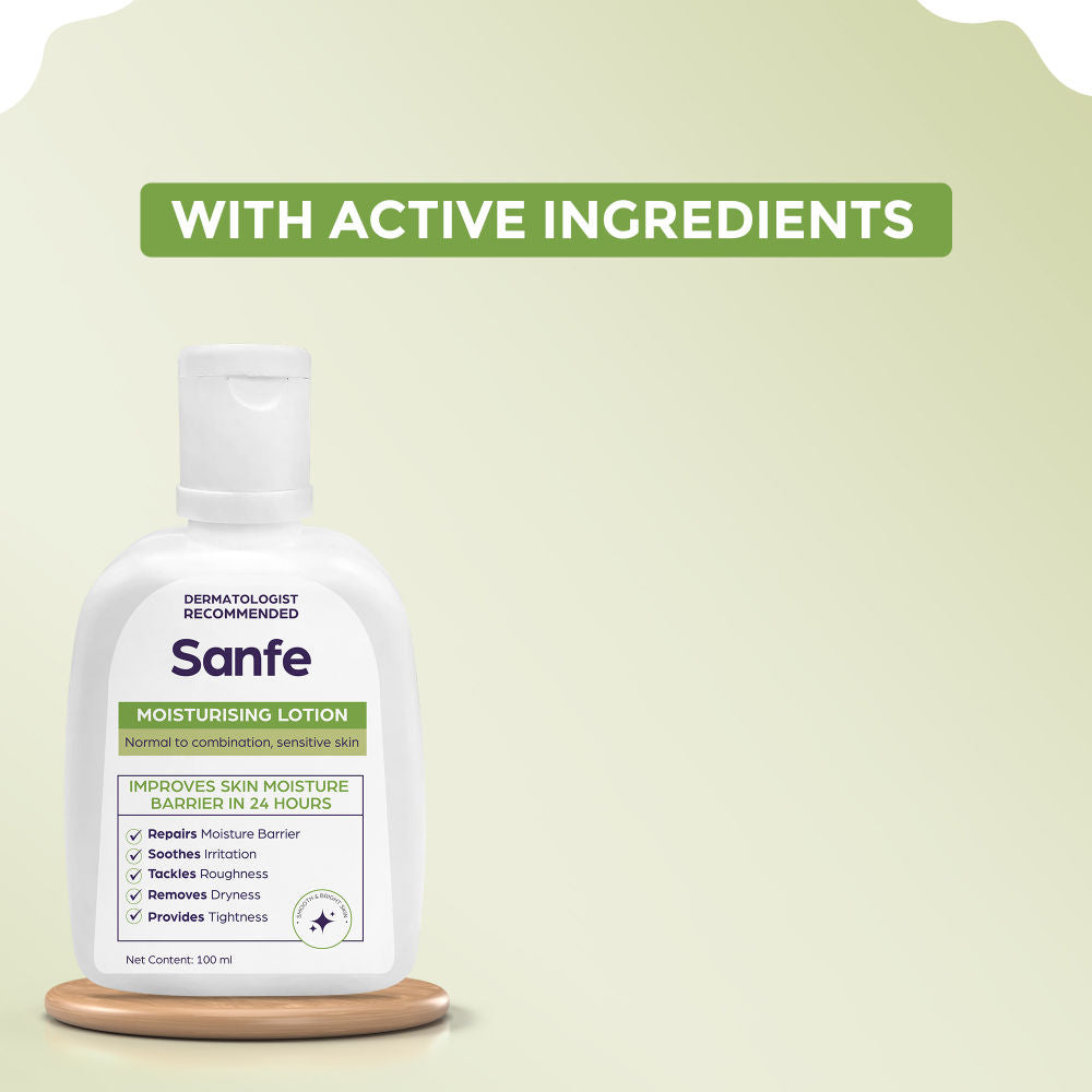 Sanfe Moisturising Lotion | Improves skin moisture barrier in 24 hours | For all skin types | 100ml