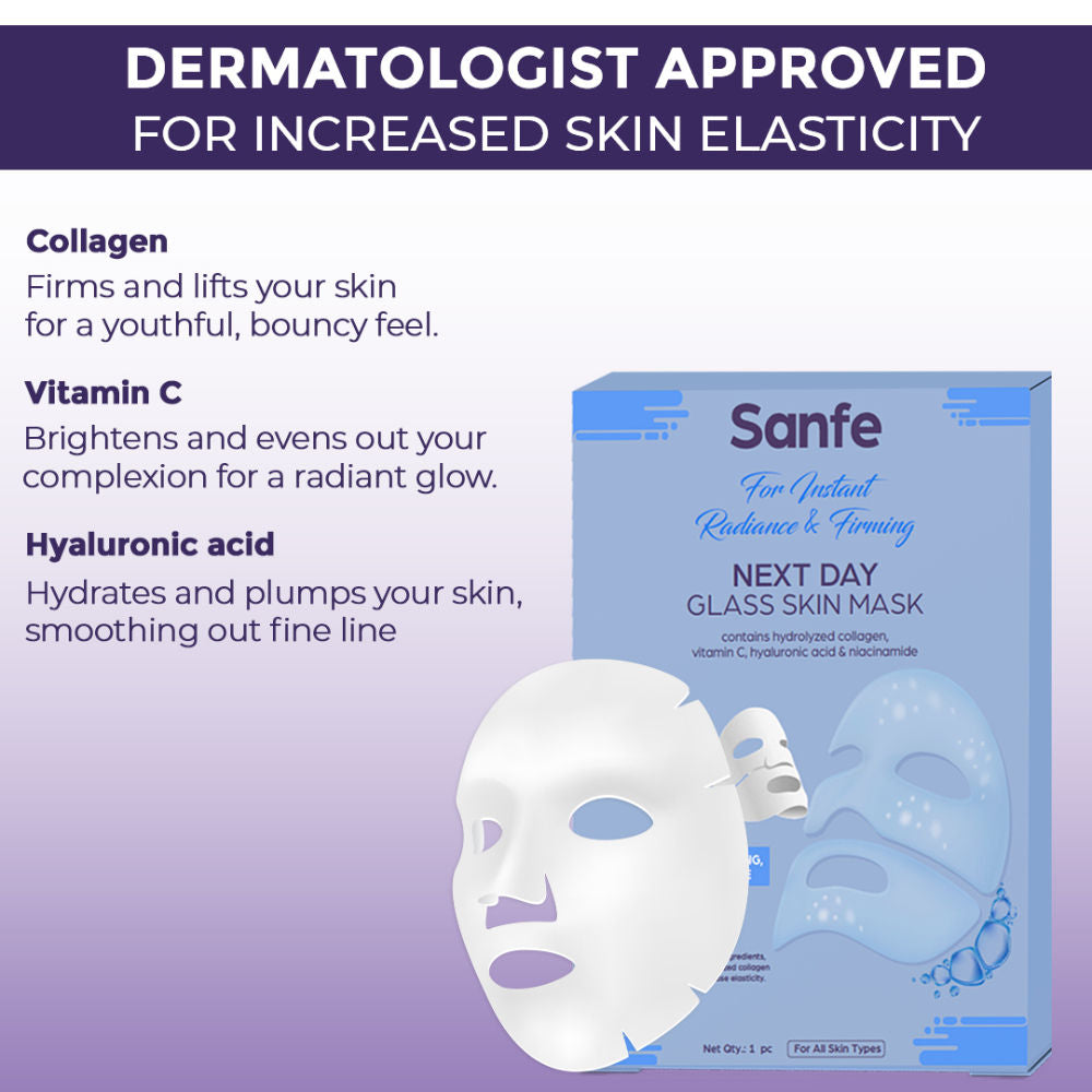Sanfe Next Day Korean Glass Skin Overnight Mask For Instant Radiance, Firming & Deep Hydration