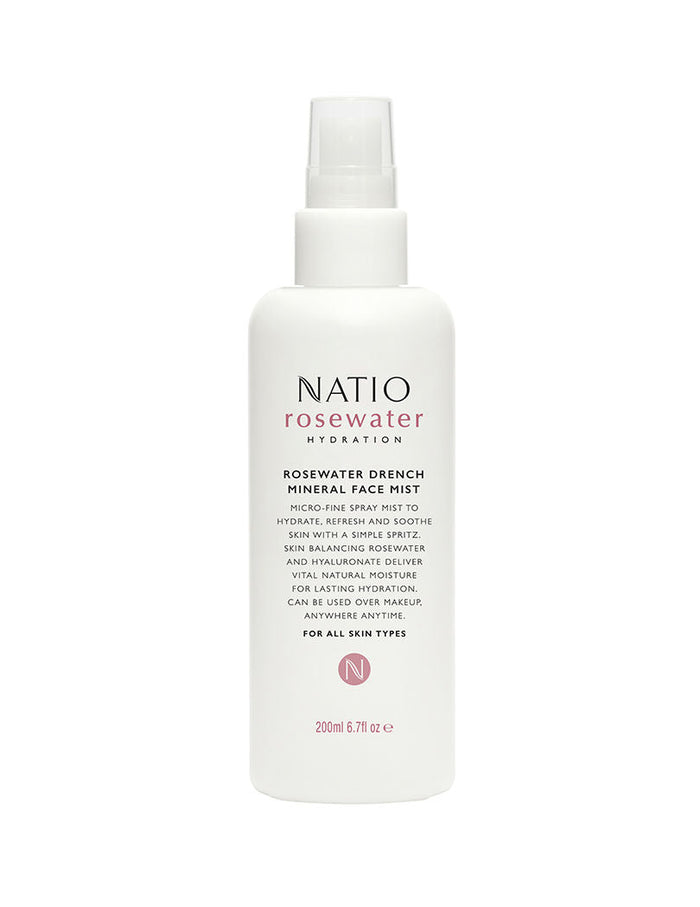 Natio Rosewater Hydration Drench Mineral Face Mist