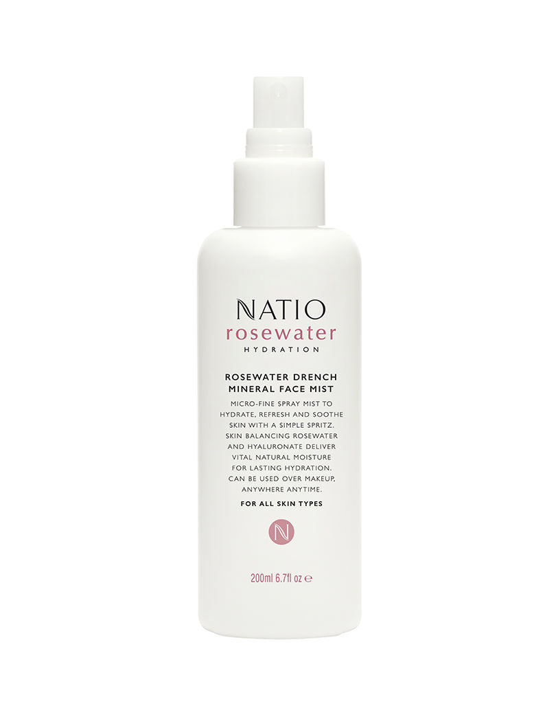 Natio Rosewater Hydration Drench Mineral Face Mist