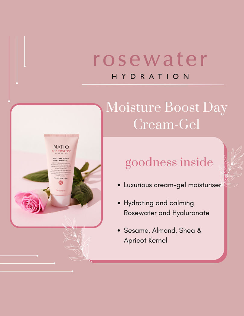 Natio Rosewater Hydration Moisture Boost Day Cream-Gel
