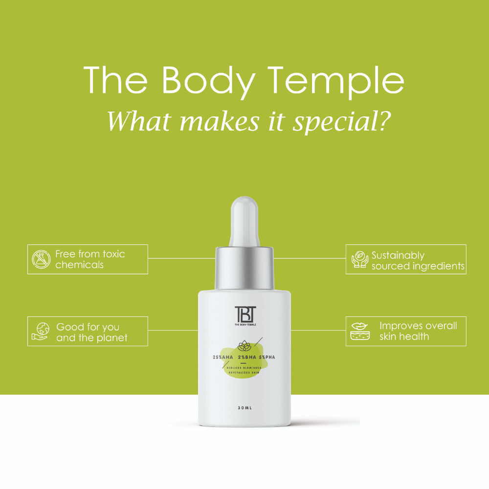 The Body Temple Vitamin C 10% & AHA 25% + BHA 2% + PHA 5% (30Ml Each - Pack Of 1)