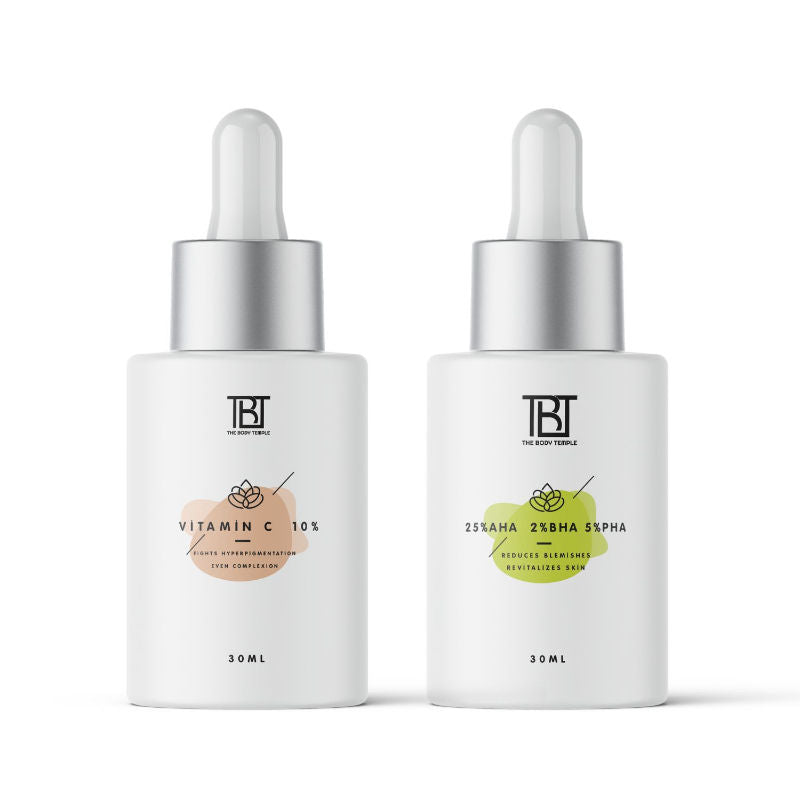 The Body Temple Vitamin C 10% & AHA 25% + BHA 2% + PHA 5% (30Ml Each - Pack Of 1)