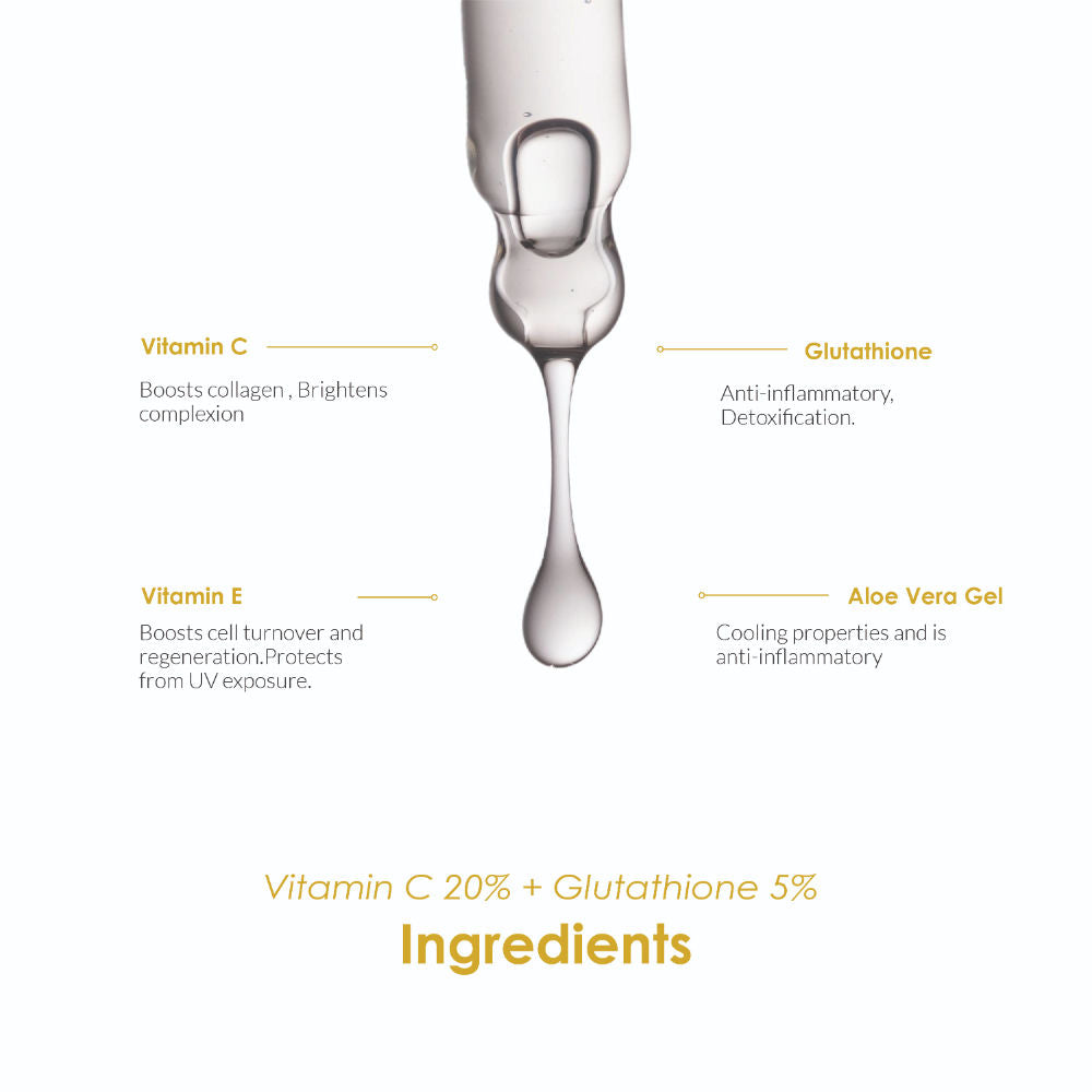 The Body Temple Vitamin C 20% + L-Glutathione 5% & Lactic Acid 10% (30Ml Each - Pack Of 1)