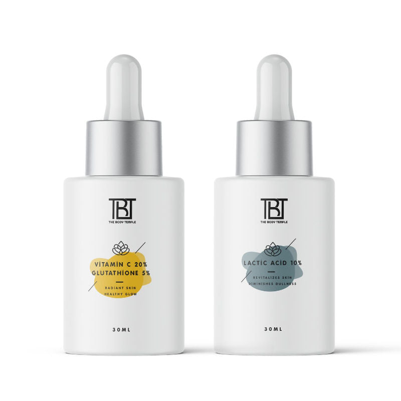 The Body Temple Vitamin C 20% + L-Glutathione 5% & Lactic Acid 10% (30Ml Each - Pack Of 1)
