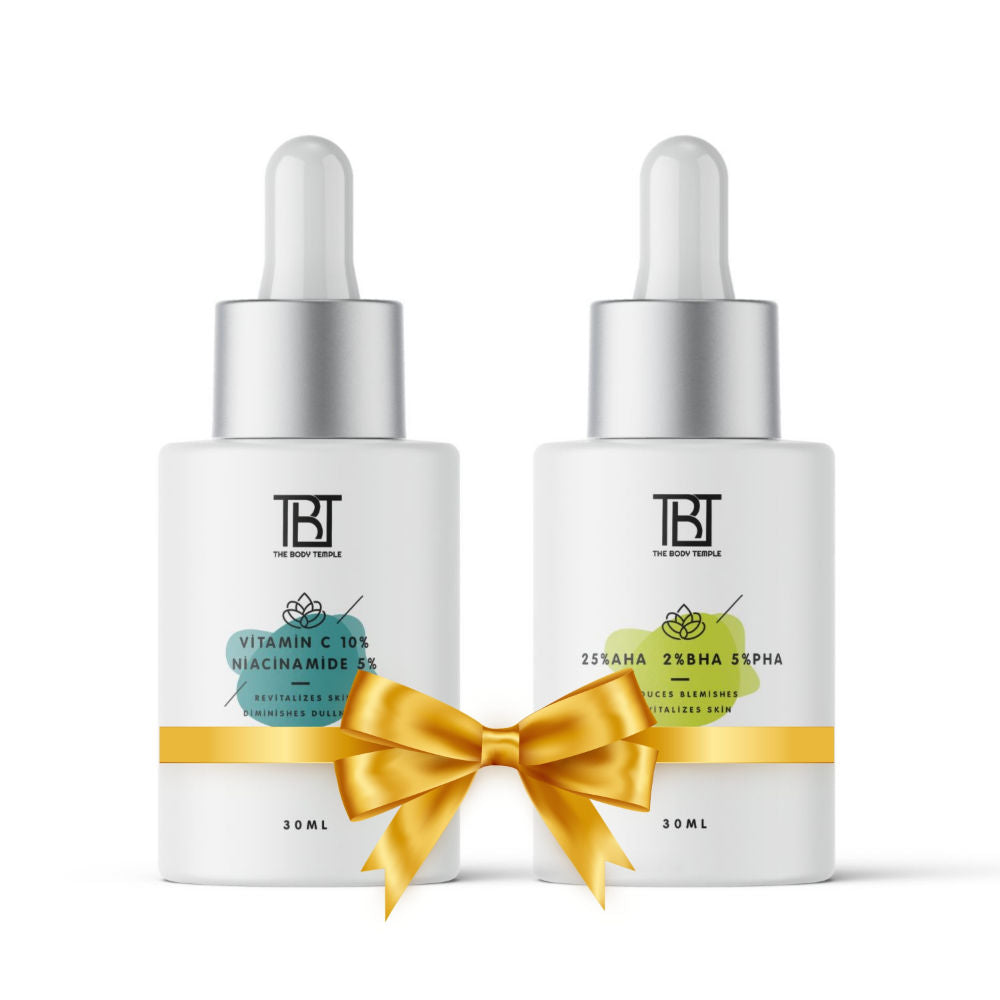 The Body Temple Vitamin C 10% & Niacinamide 5% + AHA 25% + BHA 2% + PHA 5% (30Ml Each - Pack Of 1)