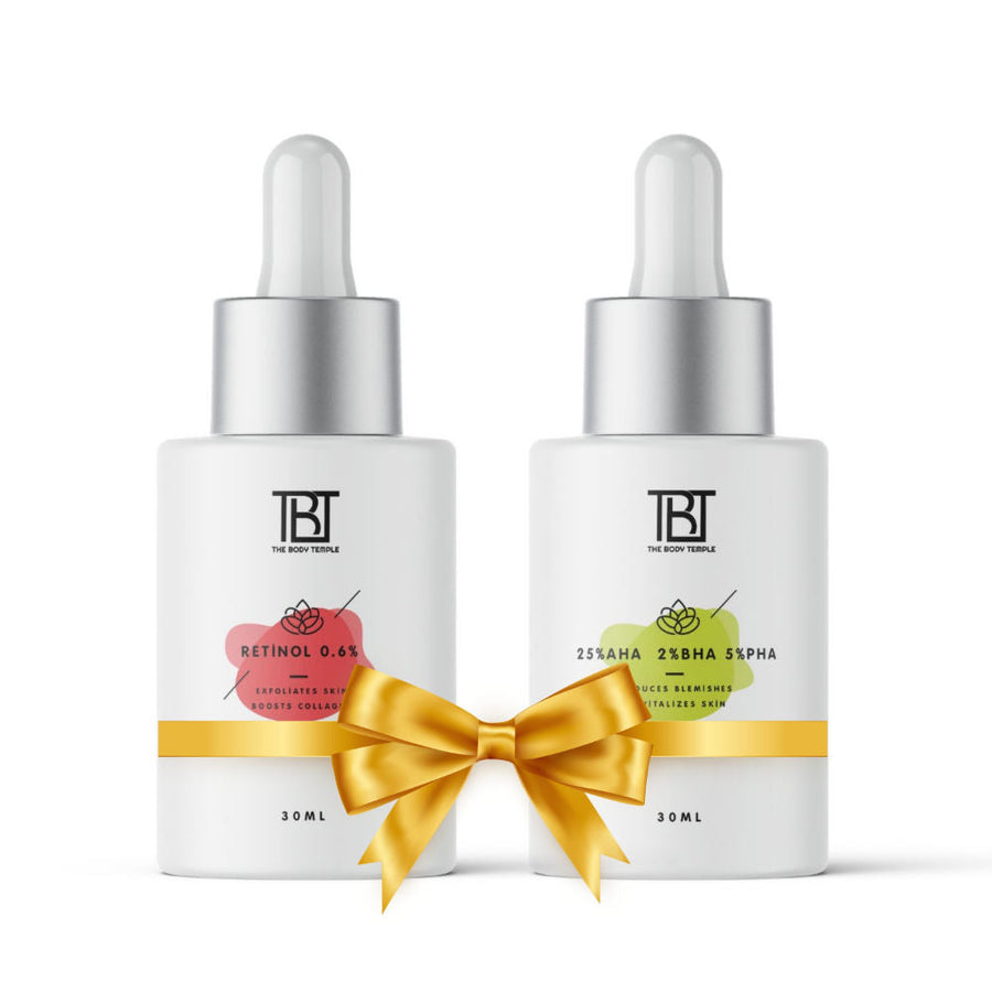 The Body Temple Retinol 0.6% & AHA 25% + BHA 2% + PHA 5% (30Ml Each - Pack Of 1)