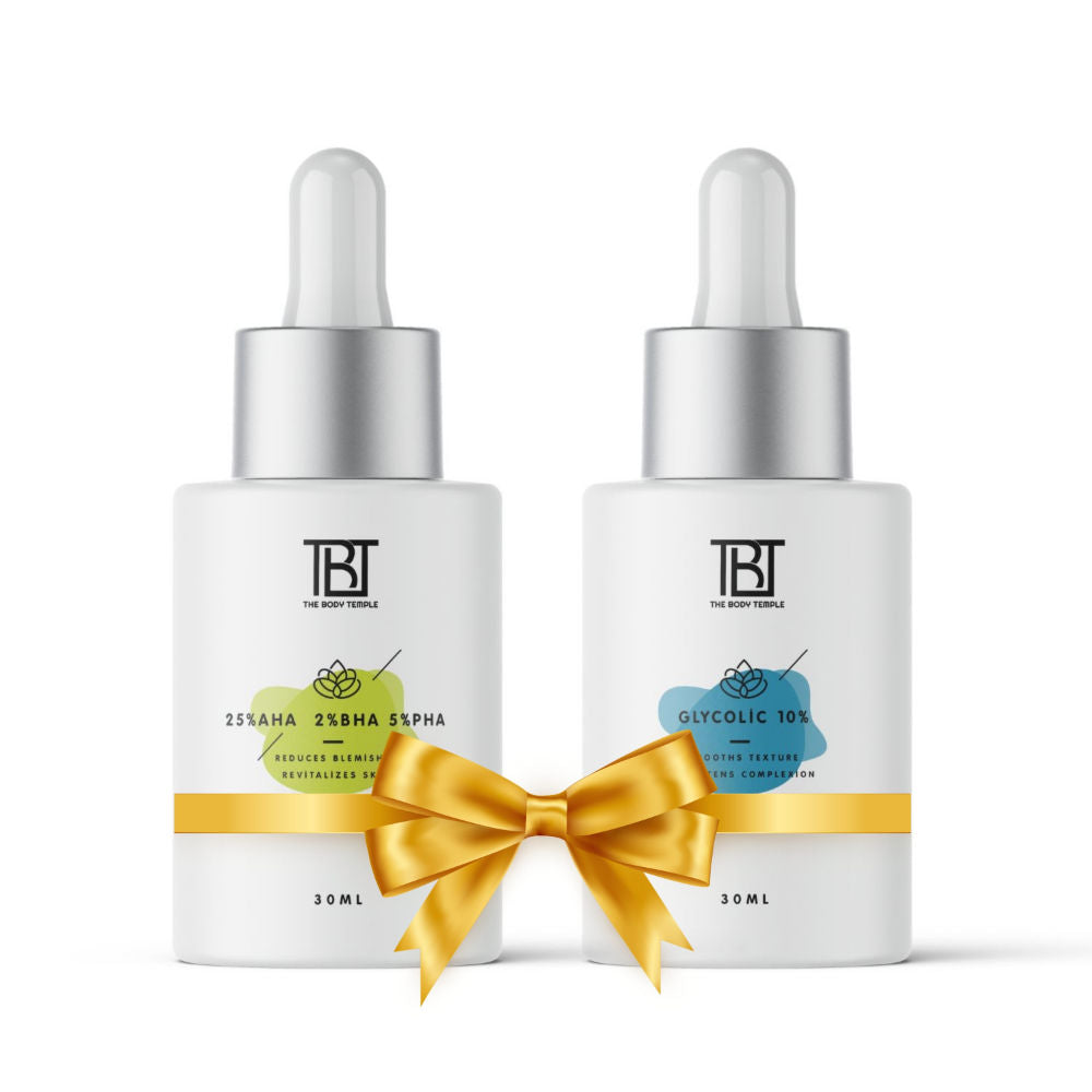 The Body Temple AHA 25% + BHA 2% + PHA 5% & Glycolic Acid 10% (30Ml Each - Pack Of 1)