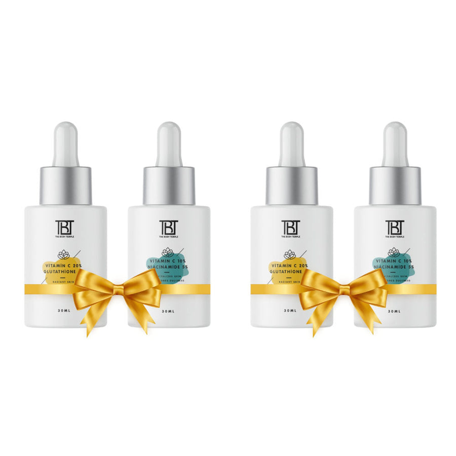 The Body Temple Vitamin C 20% +L-Glutathione 5% & Vitamin C 10%+Niacinamide 5%(30Ml Each Pack Of 1)