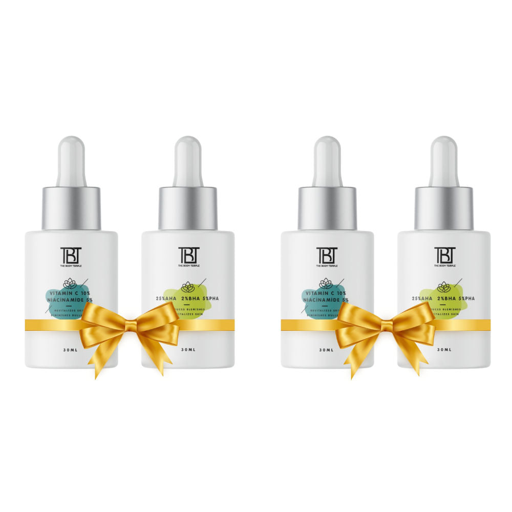 The Body Temple Vitamin C 10% & Niacinamide 5% + AHA 25% + BHA 2% + PHA 5% (30Ml Each - Pack Of 1)