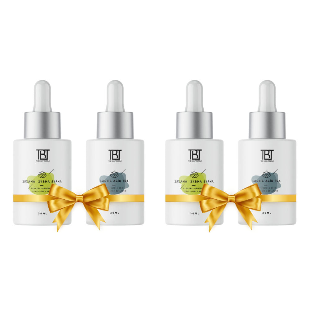 The Body Temple AHA 25% + BHA 2% + PHA 5% & Lactic Acid 10% (30Ml Each - Pack Of 1)
