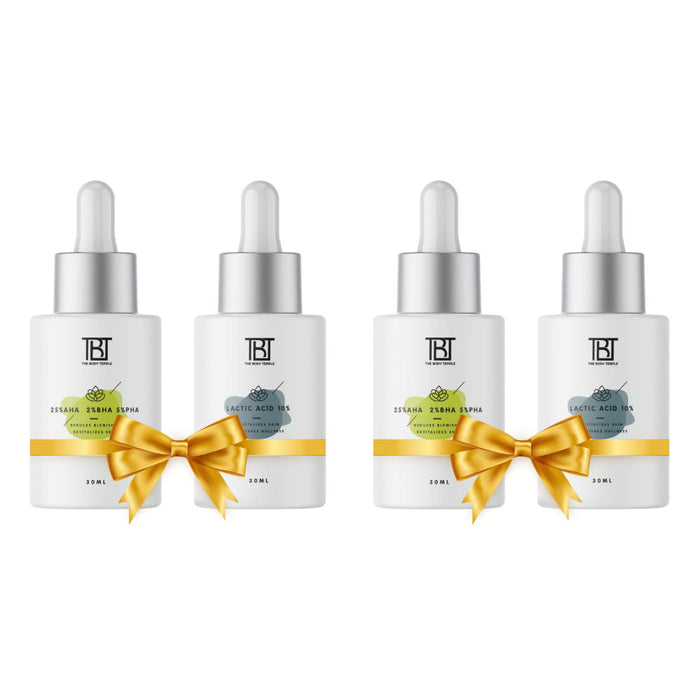 The Body Temple AHA 25% + BHA 2% + PHA 5% & Lactic Acid 10% (30Ml Each - Pack Of 1)