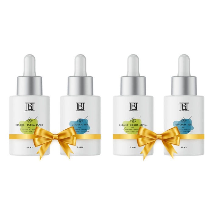 The Body Temple AHA 25% + BHA 2% + PHA 5% & Glycolic Acid 10% (30Ml Each - Pack Of 1)