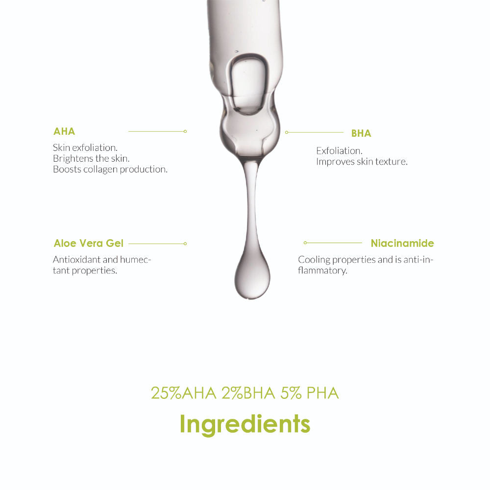 The Body Temple AHA 25% + BHA 2% + PHA 5% & Glycolic Acid 10% (30Ml Each - Pack Of 1)
