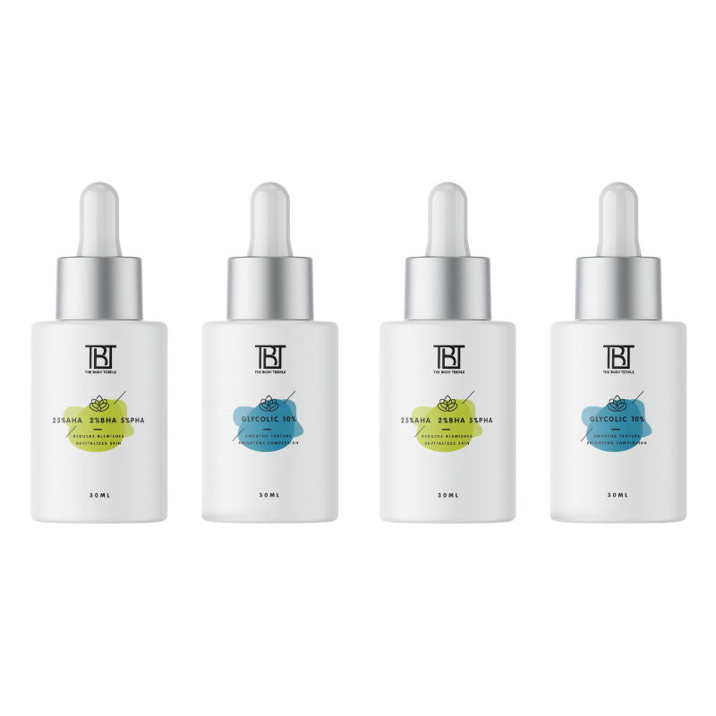 The Body Temple AHA 25% + BHA 2% + PHA 5% & Glycolic Acid 10% (30Ml Each - Pack Of 1)
