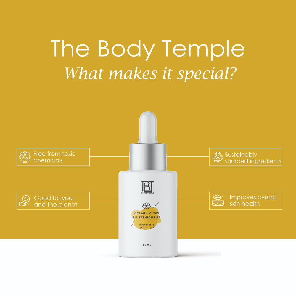 The Body Temple Vitamin C 10% & 20% Vitamin C + L-Glutathione 5% (30Ml Each - Pack Of 1)
