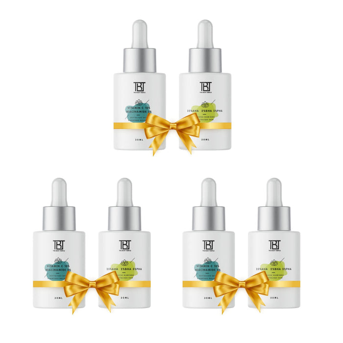 The Body Temple Vitamin C 10% & Niacinamide 5% + AHA 25% + BHA 2% + PHA 5% (30Ml Each - Pack Of 1)