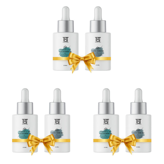 The Body Temple Vitamin C 10% & Niacinamide 5% + Lactic Acid 10% (30Ml Each - Pack Of 1)