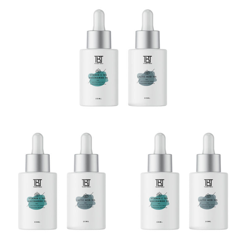 The Body Temple Vitamin C 10% & Niacinamide 5% + Lactic Acid 10% (30Ml Each - Pack Of 1)