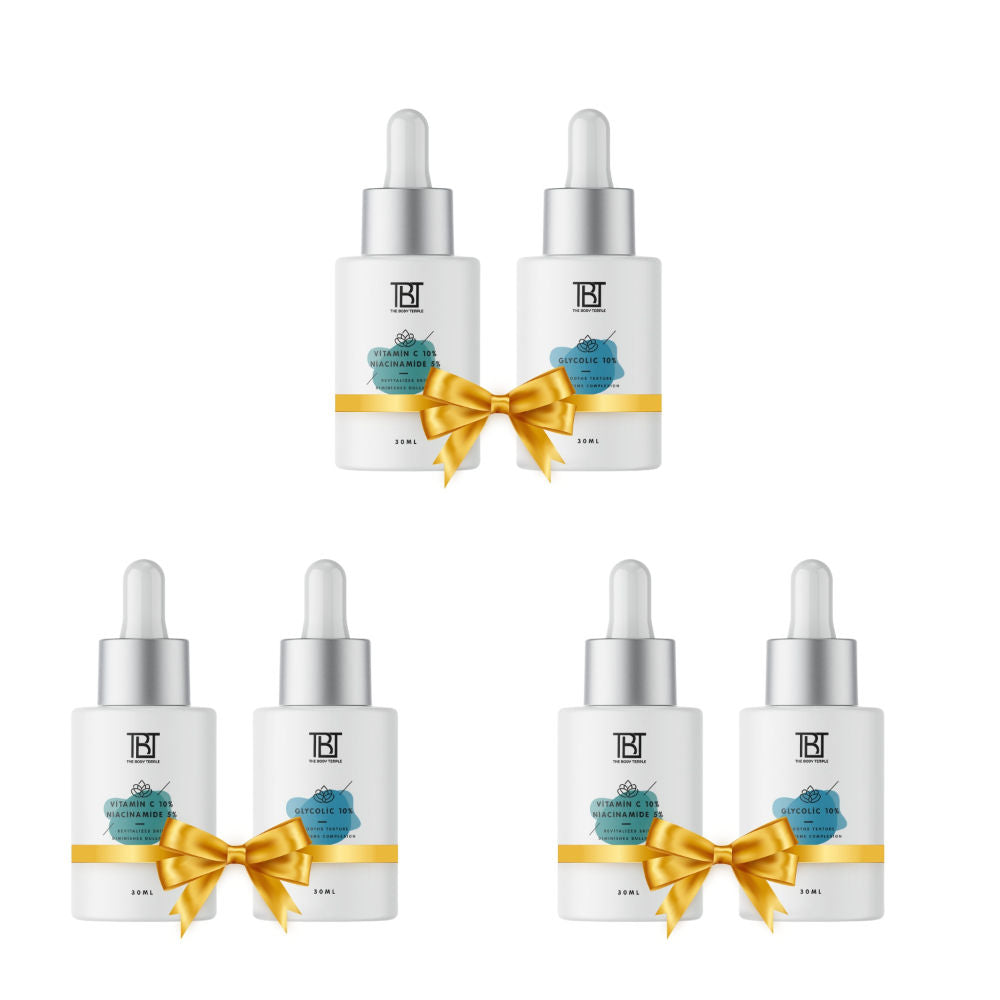 The Body Temple Vitamin C 10% & Niacinamide 5% + Glycolic Acid 10% (30Ml Each - Pack Of 1)
