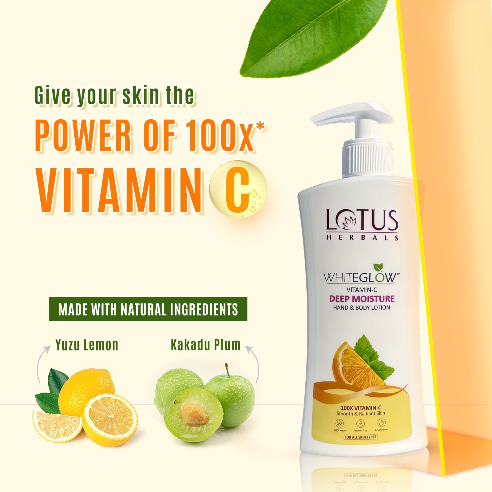 Lotus Herbals Whiteglow Vitamin C Deep Moisture Hand & Body Lotion Moisturises And Brightens