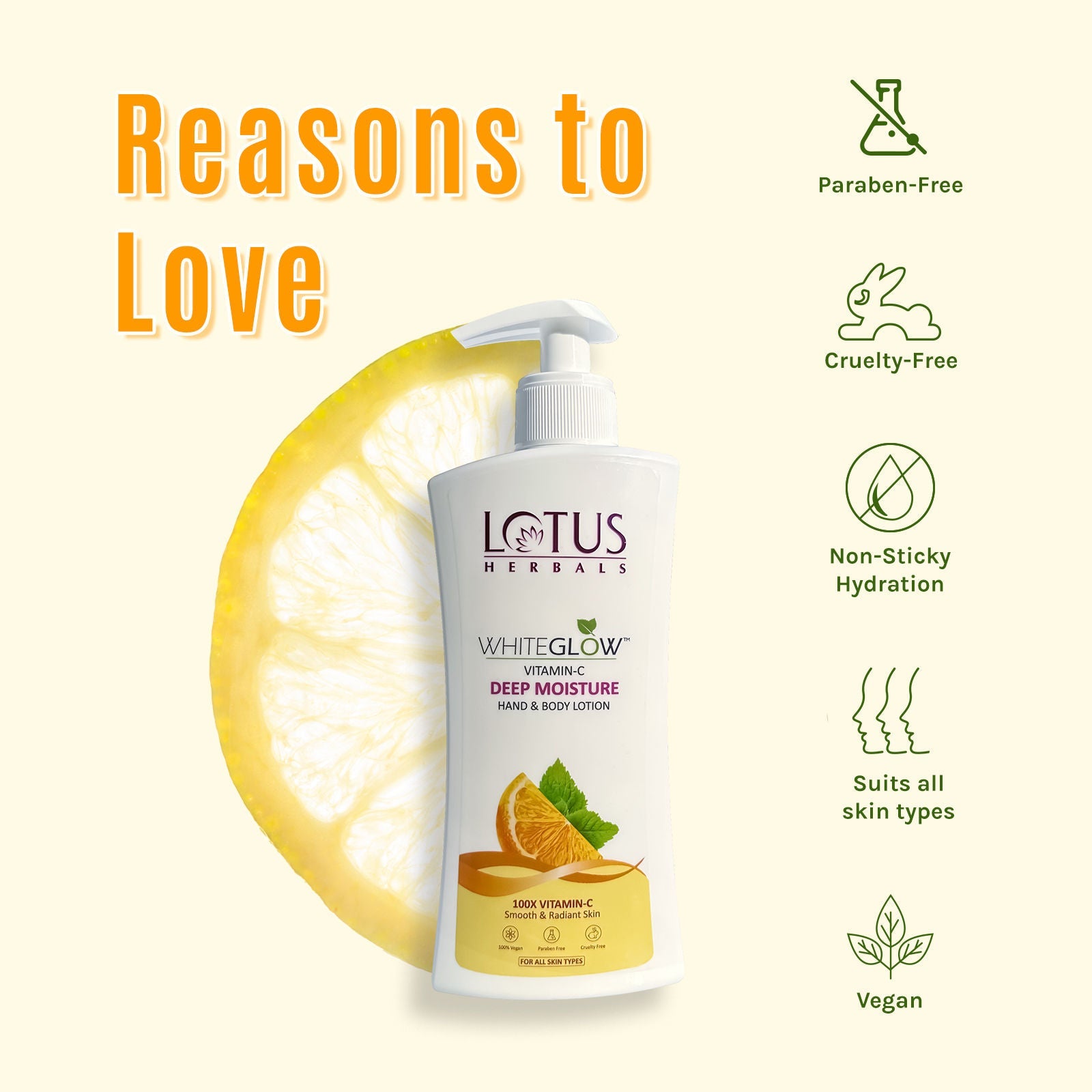 Lotus Herbals Whiteglow Vitamin C Deep Moisture Hand & Body Lotion Moisturises And Brightens