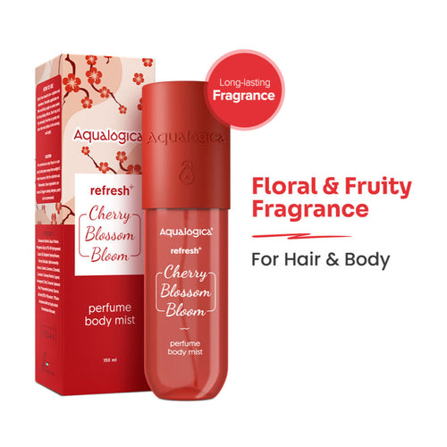 Aqualogica Refresh+ Cherry Blossom Bloom Perfume Body Mist-Long Lasting Fragrance for All Skin Types