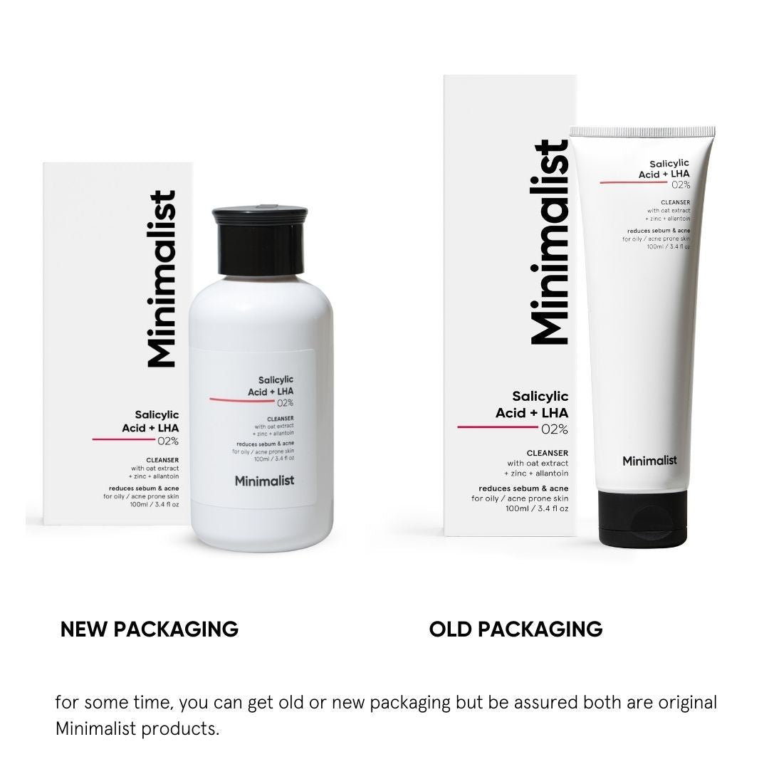 Minimalist 2% Salicylic Acid + LHA Face Cleanser With Zinc For Reducing Sebum & Acne