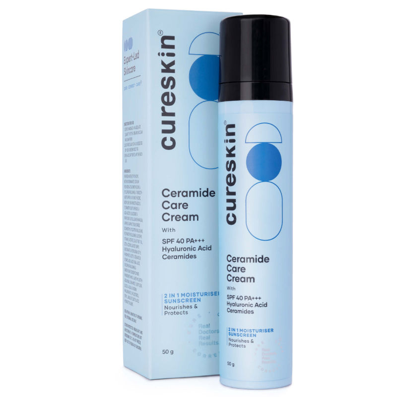 Cureskin Ceramide Care Cream SPF 40 PA+++ Anti-Aging & Skin Barrier Strengthening Moisturiser