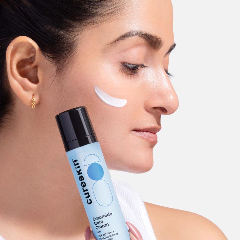 Cureskin Ceramide Care Cream SPF 40 PA+++ Anti-Aging & Skin Barrier Strengthening Moisturiser