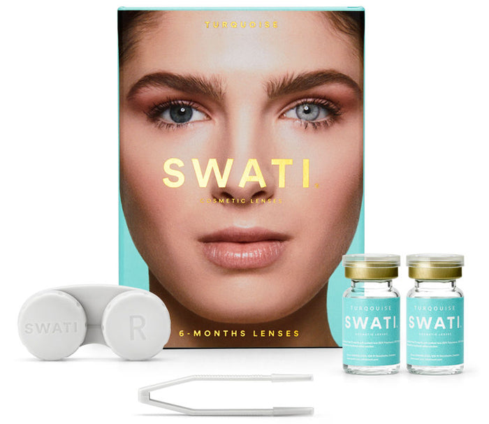 Swati Cosmetics Coloured Contact Lenses Turquoise 6 months Power 0.00